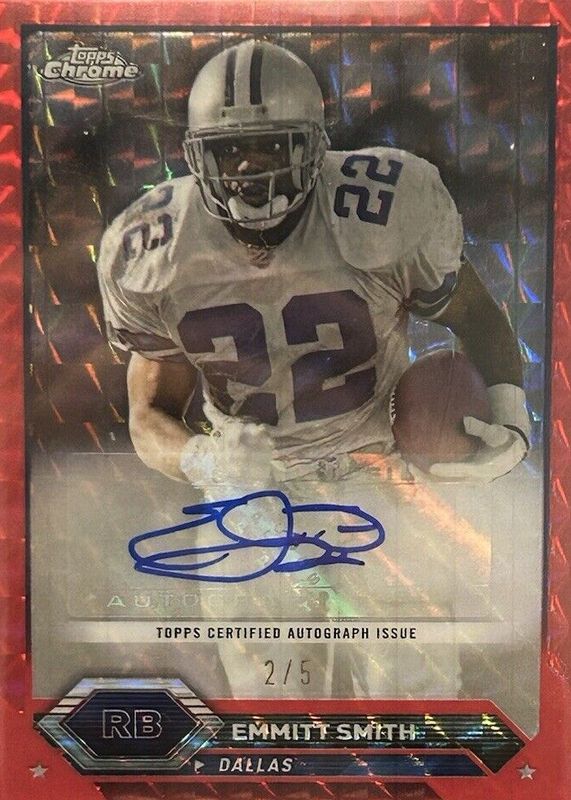 Emmitt Smith 2023 Topps Composite #TCA-ES Chrome Autographs - Red Refractor /5 PSA 10