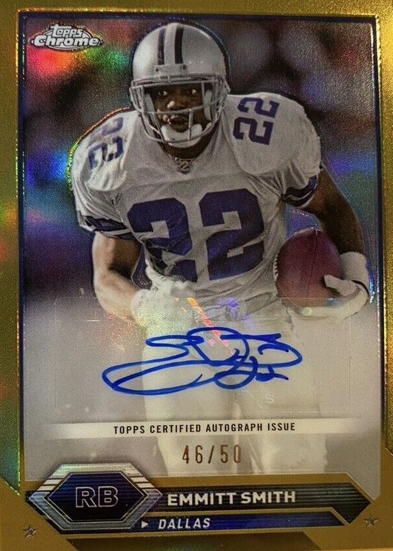 Emmitt Smith 2023 Topps Composite #TCA-ES Chrome Autographs - Gold Refractor /50 PSA 10