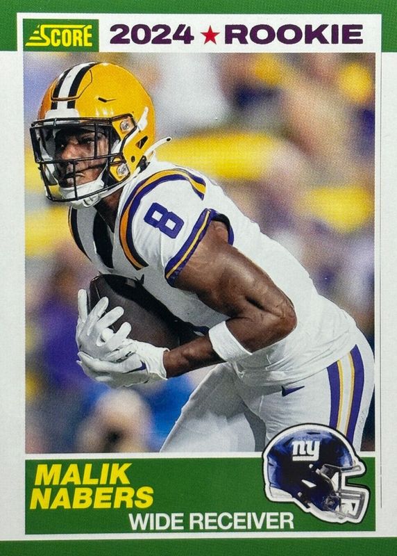 Malik Nabers 2024 Score #5 35th Anniversary Rookie - Purple PSA 10