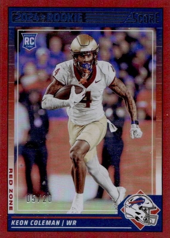 Keon Coleman 2024 Score #337 Red Zone /20 Rookie SGC 10