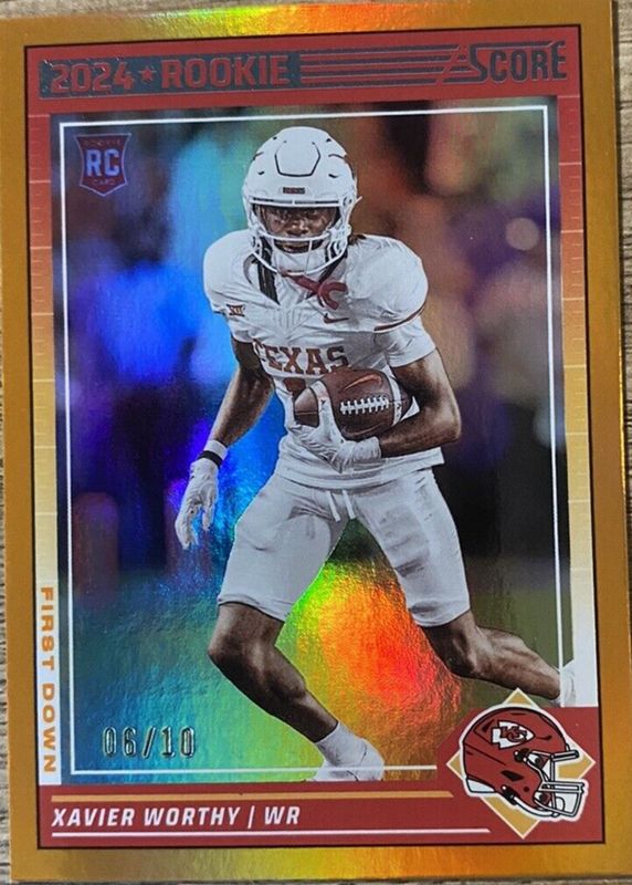 Xavier Worthy 2024 Score #324 First Down /10 Rookie SGC 9.5