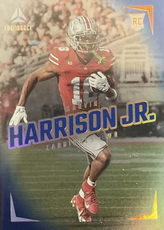 Marvin Harrison Jr. 2024 Luminance #104 Vertical Rookies - Blue /150 PSA 10