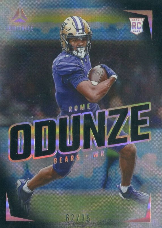 Rome Odunze 2024 Luminance #106 Vertical Rookies - Black /75 PSA 10