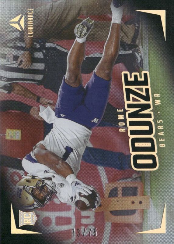 Rome Odunze 2024 Luminance #185 Horizontal Rookies - Black /75 PSA 10