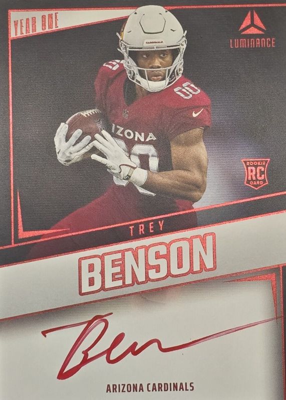 Trey Benson 2024 Luminance #YOS-TBN Year One Signatures - Red Rookie RAW