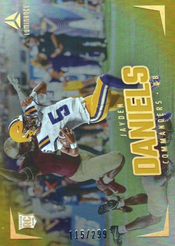 Jayden Daniels 2024 Luminance #182 Horizontal Rookies - Gold /299 Rookie SGC 9.5