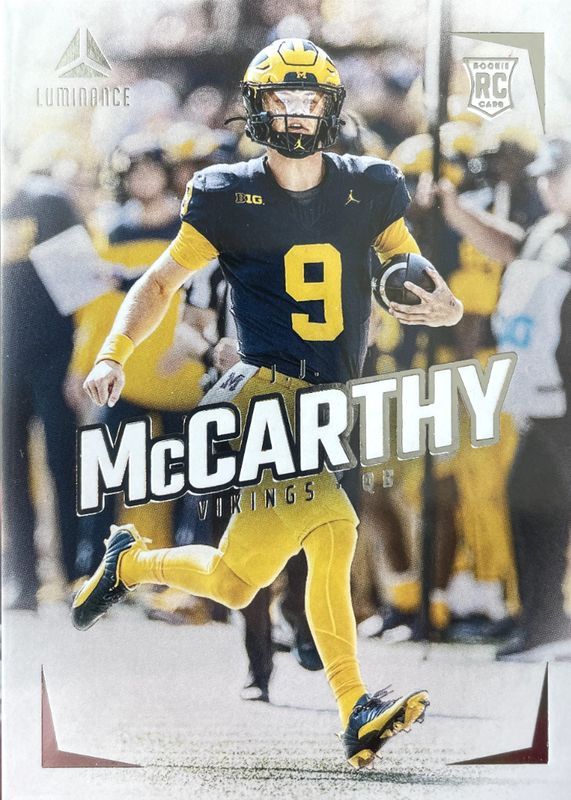 JJ McCarthy 2024 Luminance #112 Vertical Rookies Rookie SGC 10