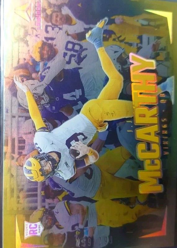 JJ McCarthy 2024 Luminance #187 Horizontal Rookies - Gold /299 Rookie RAW