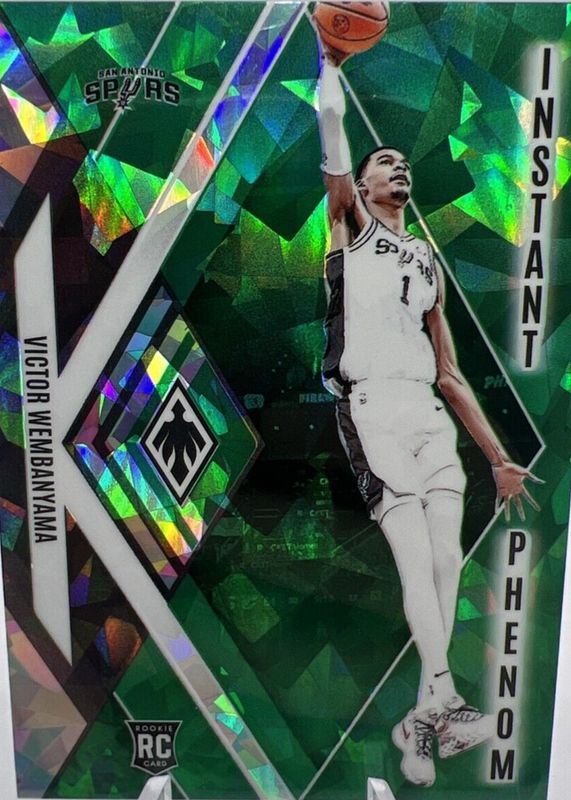 Victor Wembanyama 2023 Phoenix #13 Instant Phenom - Green Ice /149 Rookie PSA 10