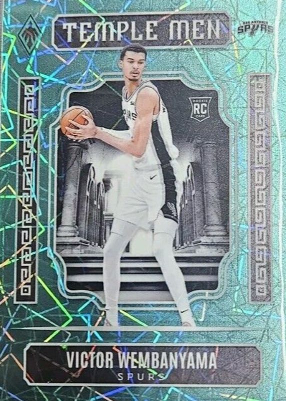 Victor Wembanyama 2023 Phoenix #7 Temple Men - Teal Lazer Rookie PSA 10