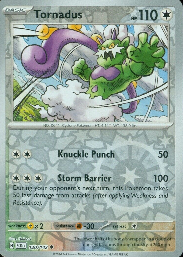 tornadus pokemon card price Tornadus 2024 Scarlet & Violet: Stellar Crown #120/142 Reverse Holo Price  Guide