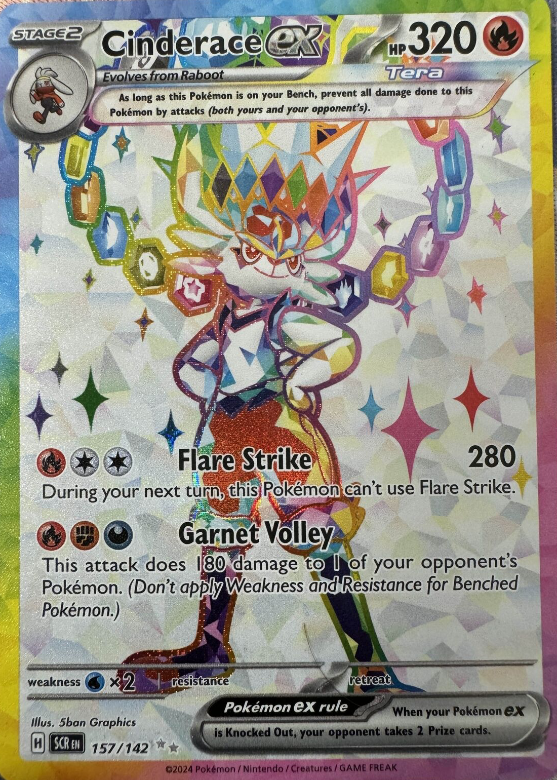 pokemon card cinderace ex Articuno 16/108 Rare