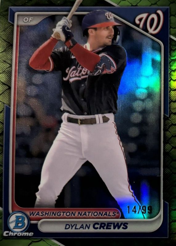 Dylan Crews 2024 Bowman Chrome #BCP-193 Prospects - Reptilian Green Refractor /99 SGC 10