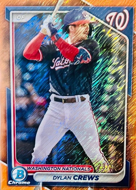 Dylan Crews 2024 Bowman Chrome #BCP-193 Prospects - Orange Shimmer Refractor /25 PSA 10