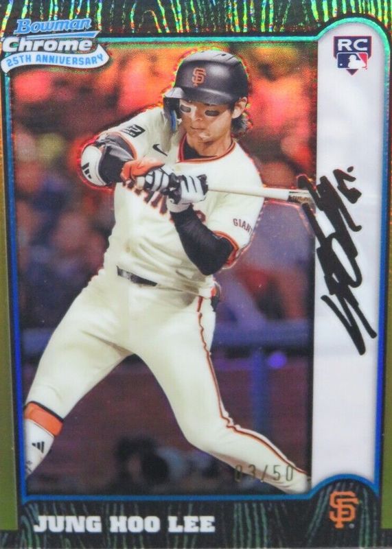 Jung Hoo Lee 2024 Bowman Chrome #BC25-5 1999 Bowman Chrome 25th Anniversary - Gold Refractor /50 Rookie SGC 9.5