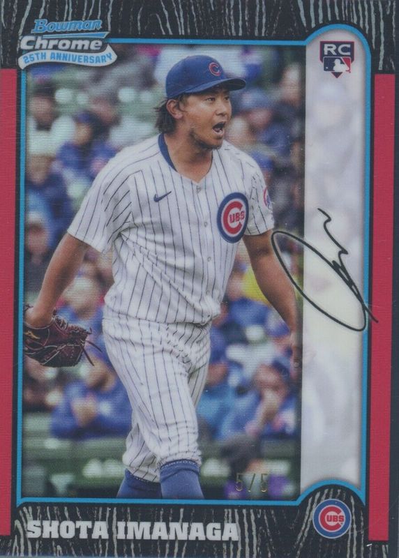 Shota Imanaga 2024 Bowman Chrome #BC25-11 1999 Bowman Chrome 25th Anniversary - Red Refractor /5 Rookie RAW