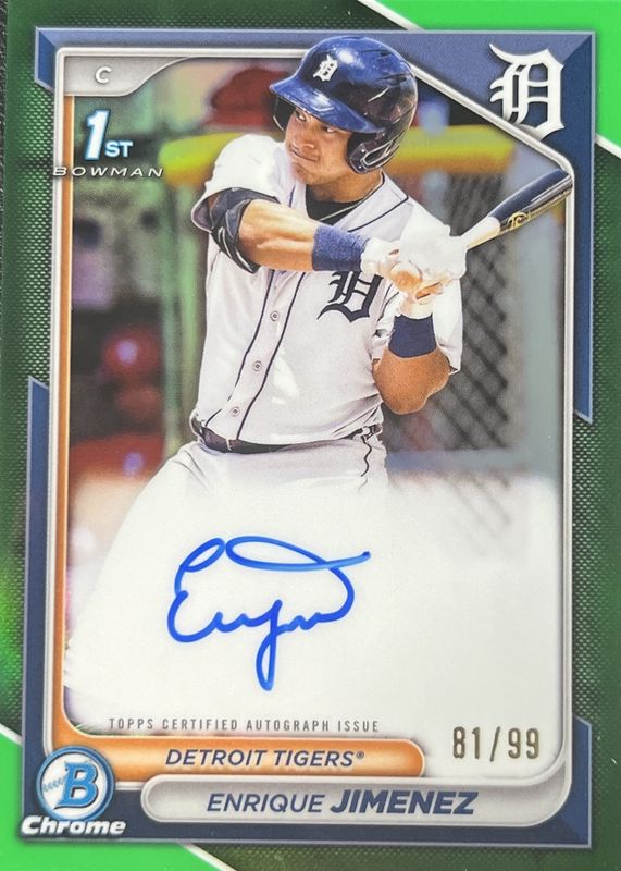 2024 Bowman Chrome #CPA-EJ Prospect Auto - Green Refractor /99 (1st)