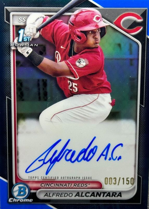 Alfredo Alcantara 2024 Bowman Chrome #CPA-AA Prospect Auto - Blue Refractor /150 (1st) SGC 10