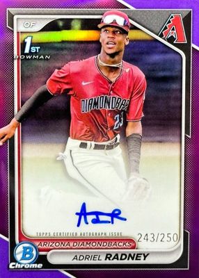 Adriel Radney 2024 Bowman Chrome #CPA-AR Prospect Auto - Green 