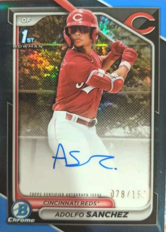 Adolfo Sanchez 2024 Bowman Chrome #CPA-AS Prospect Auto - Blue Refractor /150 (1st) SGC 10