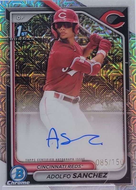 Adolfo Sanchez 2024 Bowman Chrome #CPA-AS Prospect Auto - HTA Choice Refractor /150 (1st) PSA 10