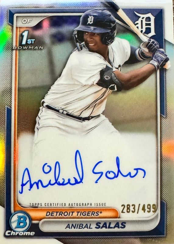 Anibal Salas 2024 Bowman Chrome #CPA-ASA Prospect Auto - Refractor /499 (1st) SGC 10