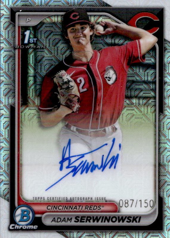 Adam Serwinowski 2024 Bowman Chrome #CPA-ASE Prospect Auto - HTA Choice Refractor /150 (1st) PSA 10