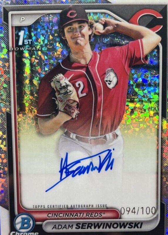 Adam Serwinowski 2024 Bowman Chrome #CPA-ASE Prospect Auto - Mini-Diamond Refractor /100 (1st) SGC 10