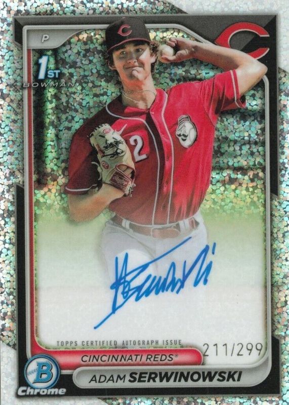 Adam Serwinowski 2024 Bowman Chrome #CPA-ASE Prospect Auto - Speckle Refractor /299 (1st) PSA 9