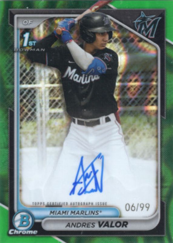 2024 Bowman Chrome #CPA-AV Prospect Auto - Green Lava Refractor /99 (1st)