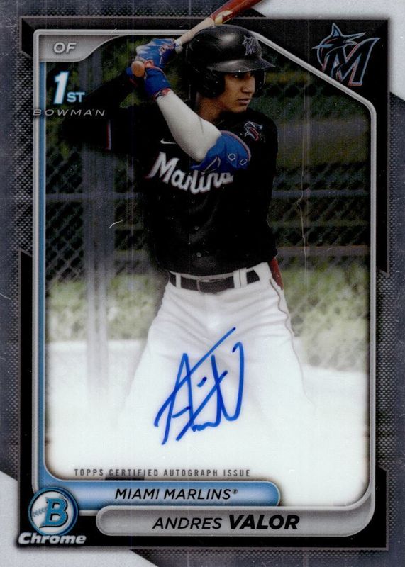 Andres Valor 2024 Bowman Chrome #CPA-AV Prospect Auto (1st) SGC 9.5