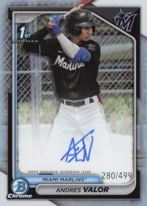 Andres Valor 2024 Bowman Chrome #CPA-AV Prospect Auto - Refractor /499 (1st) BGS 9.5