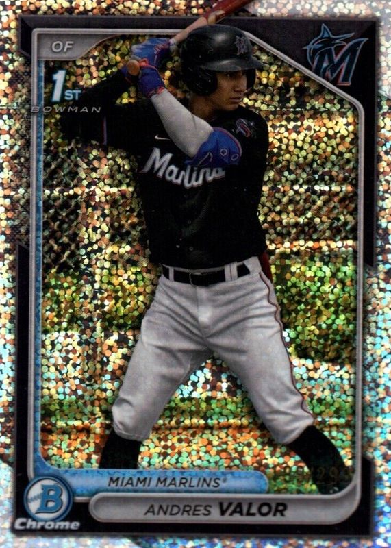 Andres Valor 2024 Bowman Chrome #BCP-196 Prospects - Speckle Refractor /299 (1st) RAW