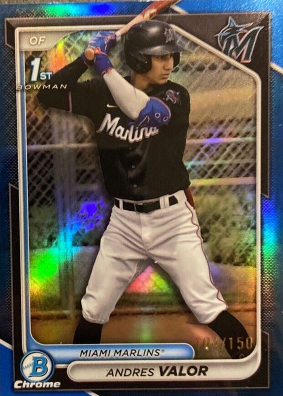 Andres Valor 2024 Bowman Chrome #BCP-196 Prospects - Blue Refractor /150 (1st) SGC 10