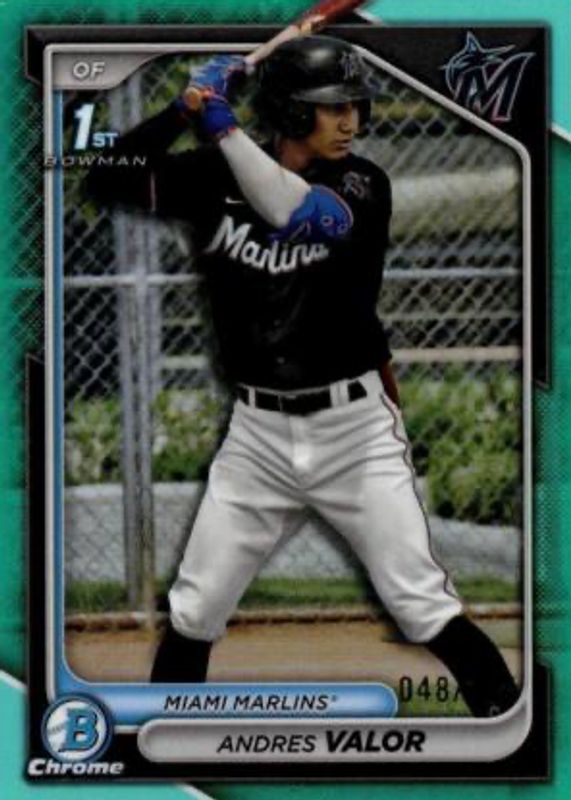 Andres Valor 2024 Bowman Chrome #BCP-196 Prospects - Aqua Refractor /125 (1st) PSA 10