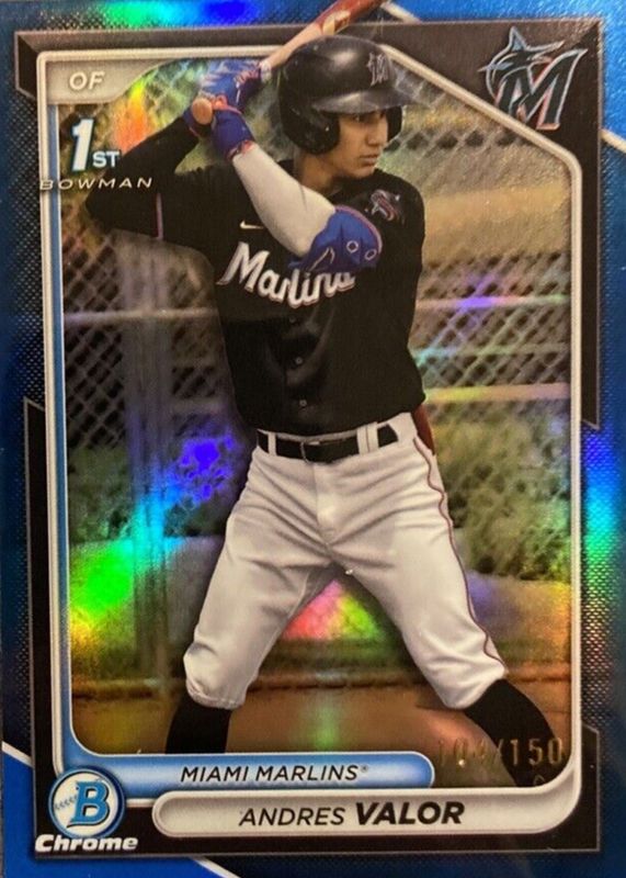 Andres Valor 2024 Bowman Chrome #BCP-196 Prospects - Gold Shimmer Refractor /50 (1st) SGC 10