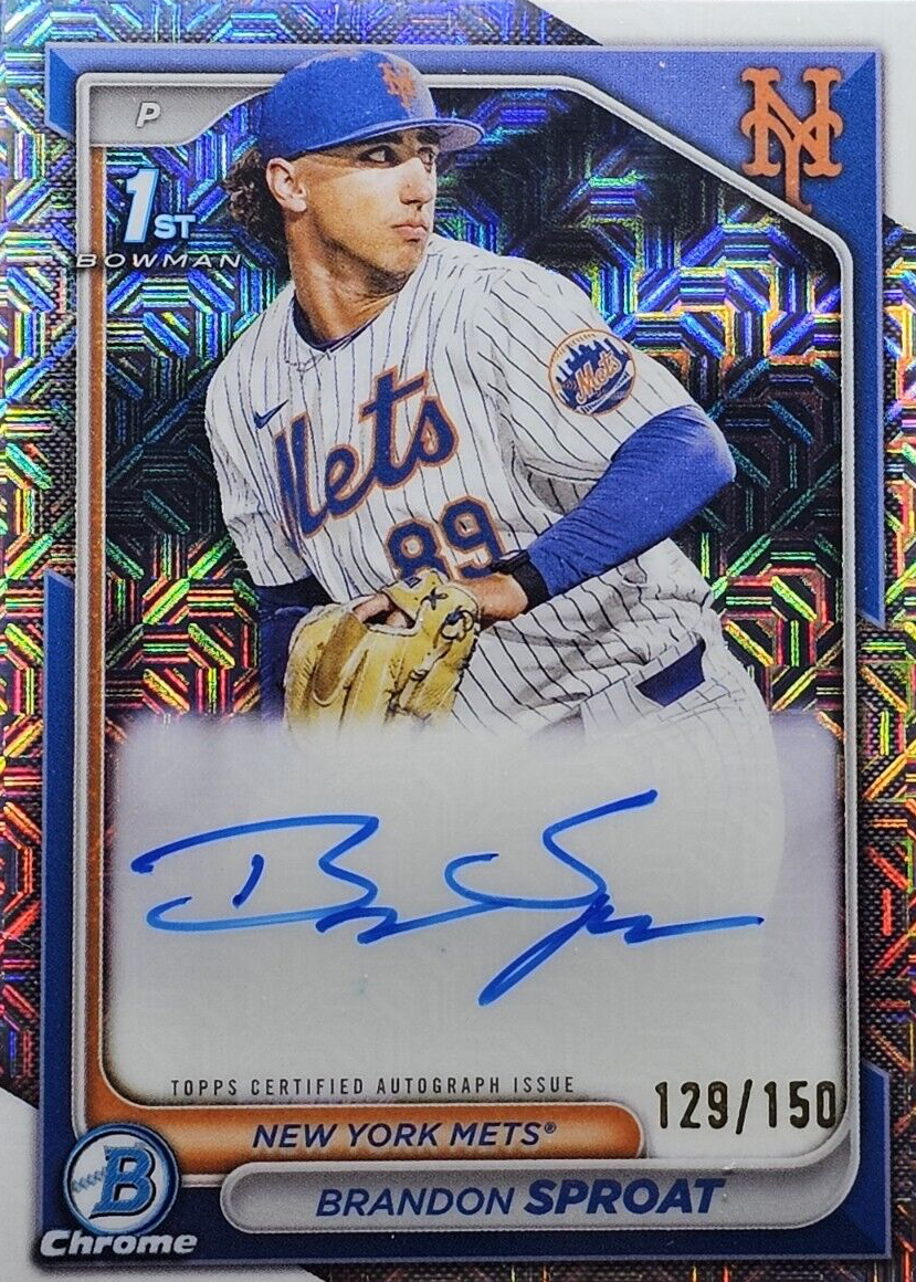 Brandon Sproat 2024 Bowman Chrome CPA-BS Prospect Auto - HTA Choice  Refractor 150 (1st)
