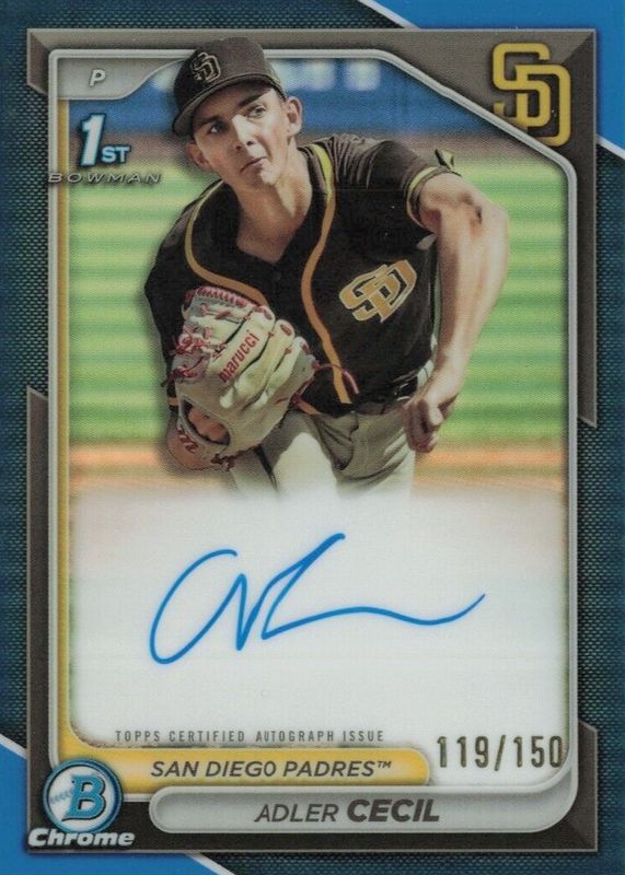 2024 Bowman Chrome #CPA-CA Prospect Auto - Blue Refractor /150 (1st)