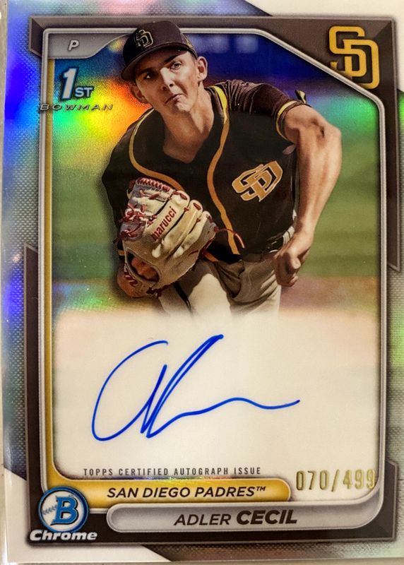 2024 Bowman Chrome #CPA-CA Prospect Auto - Refractor /499 (1st)