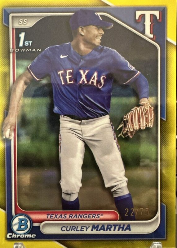 Curley Martha 2024 Bowman Chrome #BCP-168 Prospects - Yellow Refractor /75 (1st) SGC 10