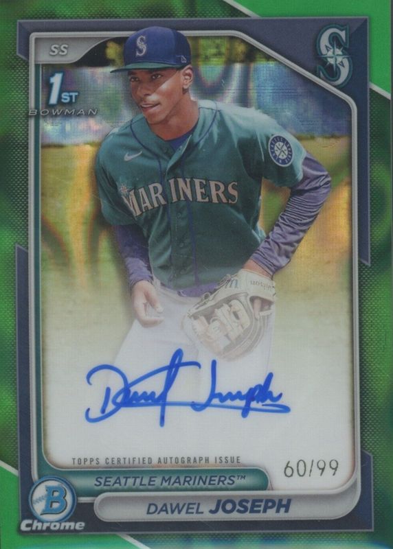 Dawel Joseph 2024 Bowman Chrome #CPA-DJ Prospect Auto - Green Lava Refractor /99 (1st) SGC 10