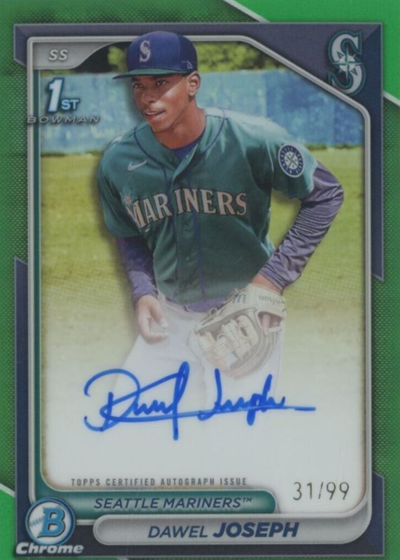 Dawel Joseph 2024 Bowman Chrome #CPA-DJ Prospect Auto - Green Refractor /99 (1st) SGC 9.5