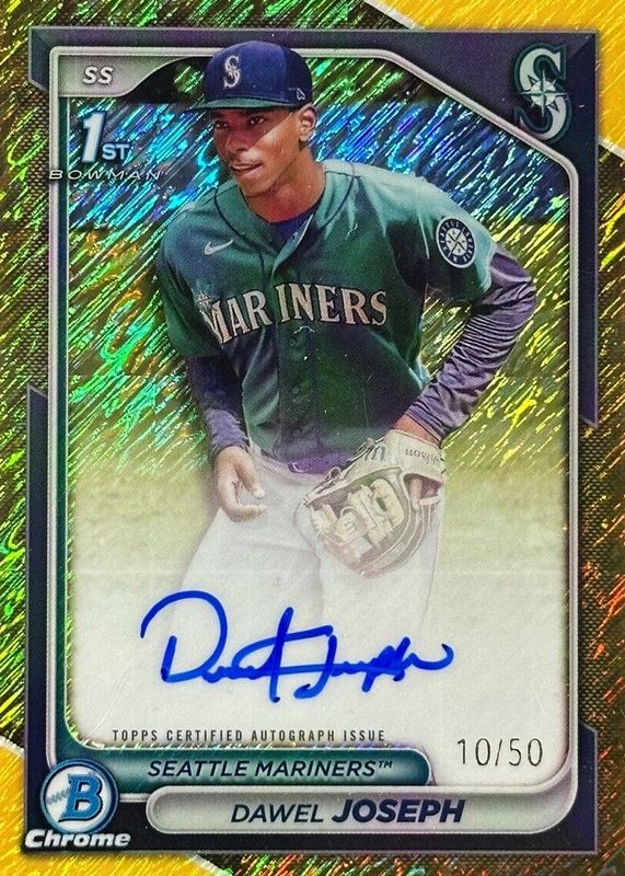 Dawel Joseph 2024 Bowman Chrome #CPA-DJ Prospect Auto - Gold Shimmer Refractor /50 (1st) PSA 10