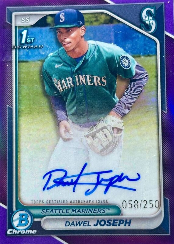 Dawel Joseph 2024 Bowman Chrome #CPA-DJ Prospect Auto - Purple Refractor /250 (1st) BGS 9