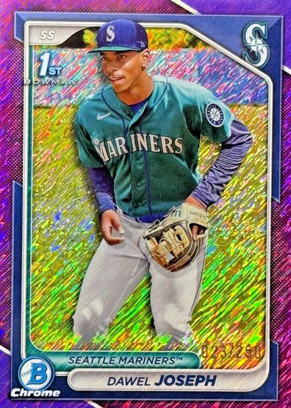 Dawel Joseph 2024 Bowman Chrome #BCP-176 Prospects - Purple Shimmer Refractor /250 (1st) PSA 10