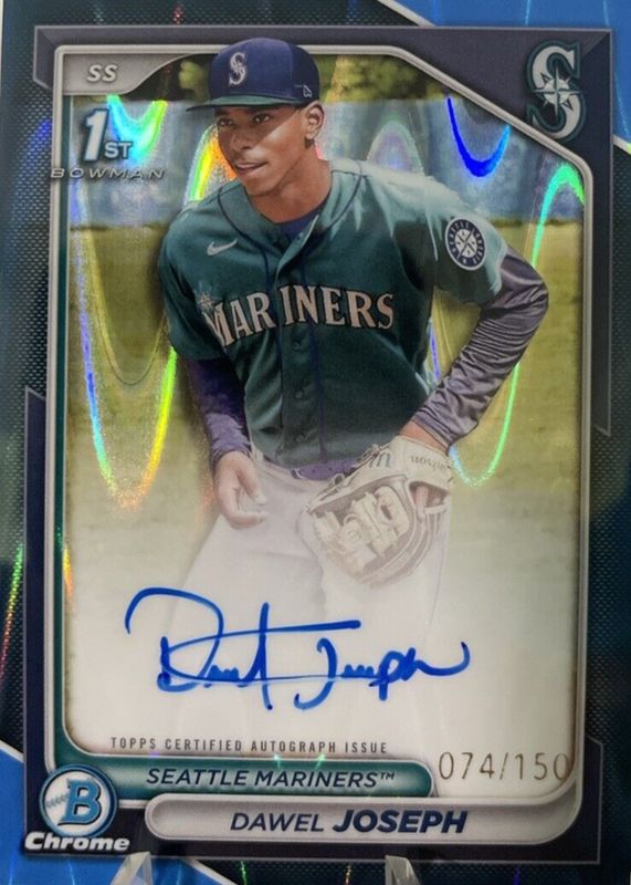 Dawel Joseph 2024 Bowman Chrome #CPA-DJ Prospect Auto - Blue RayWave Refractor /150 (1st) PSA 10