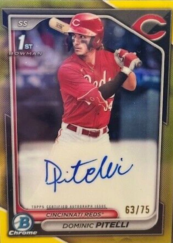 2024 Bowman Chrome #CPA-DPI Prospect Auto - Yellow Refractor /75 (1st)