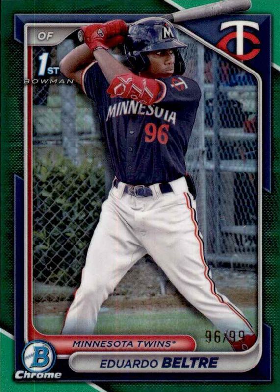 Eduardo Beltre 2024 Bowman Chrome #BCP-170 Prospects - Green Refractor /99 (1st) PSA 10