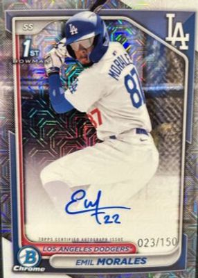Emil Morales 2024 Bowman Chrome #CPA-EM Prospect Auto - HTA Choice 