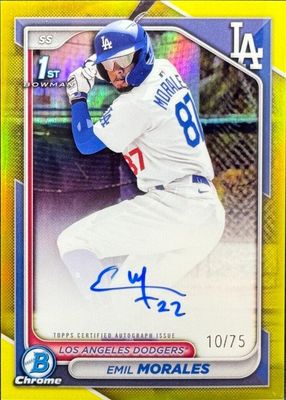 Emil Morales 2024 Bowman Chrome #CPA-EM Prospect Auto - HTA Choice 